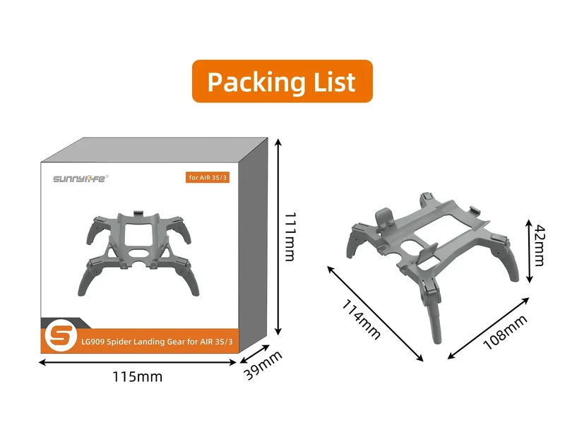 Foldable Extended 36mm Landing Gear Leg For DJI Air 3S Drone Accessories Splitting Tripod Training Kit for DJI Air 3