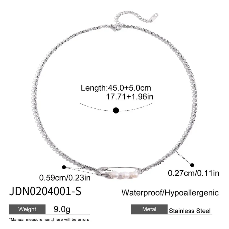 Zora Minimalist Style Silver-Plate Stainless Steel Heart Pendant Splicing Tassels Necklace Waterproof Women's Unique Jewelry