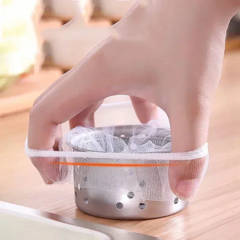 500/30pcs Disposable Sink Filter Mesh Bags Kitchen Sink Strainer Drain Hole Anti-blocking Garbage Bag Cleaning Strainers Net