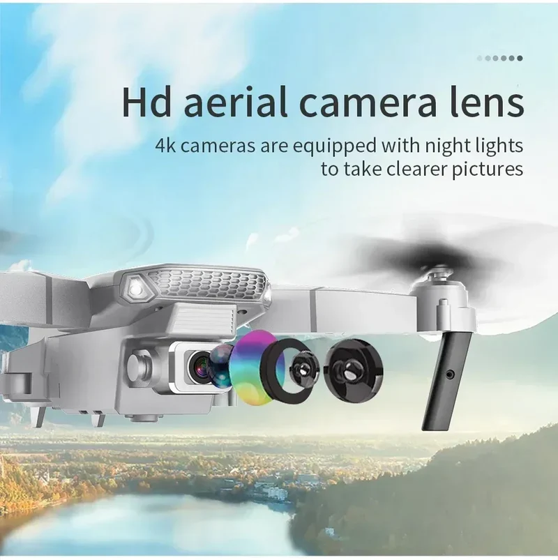 2025 New E88 WIFI FPV Drone Quadcopter With Wide Angle HD 4K Camera Height Hold RC Foldable Quadcopter Drones UAV Gifts Toys