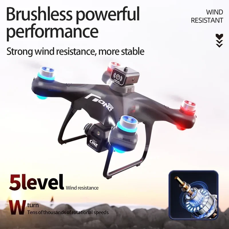 E55 Drone Mini Dual Camera 8K Aerial HD Profesional Remote Control Aircraft GPS Positioning Avoidance Brushless Motor Drone