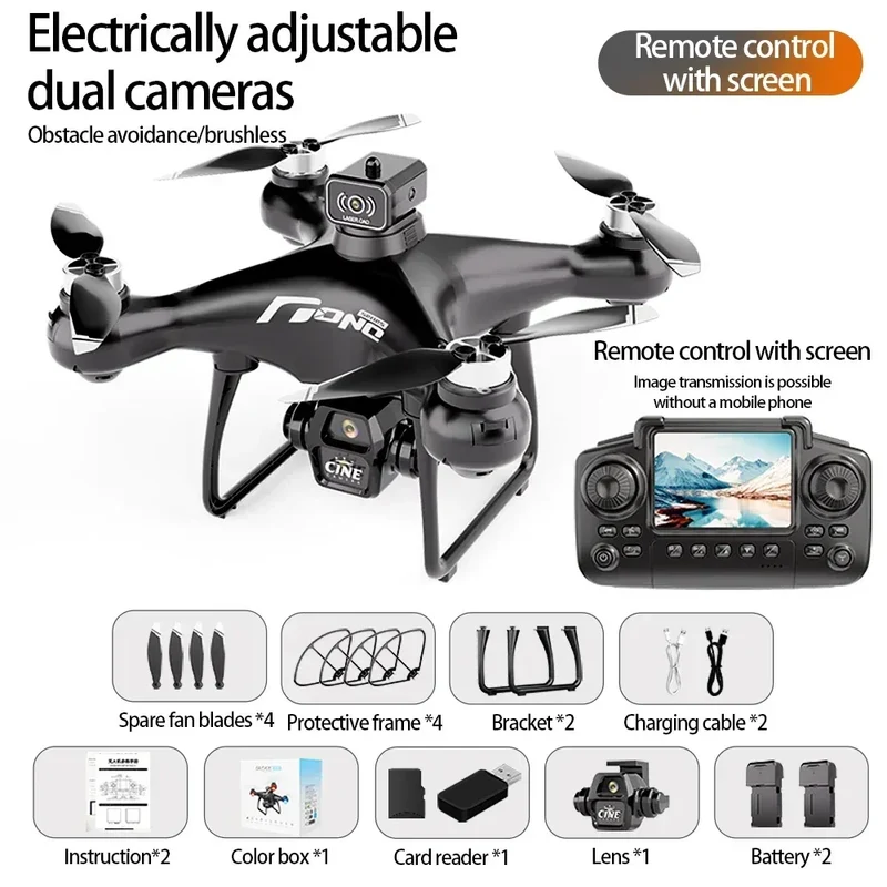 E55 Drone Mini Dual Camera 8K Aerial HD Profesional Remote Control Aircraft GPS Positioning Avoidance Brushless Motor Drone