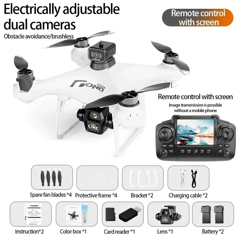 E55 Drone Mini Dual Camera 8K Aerial HD Profesional Remote Control Aircraft GPS Positioning Avoidance Brushless Motor Drone