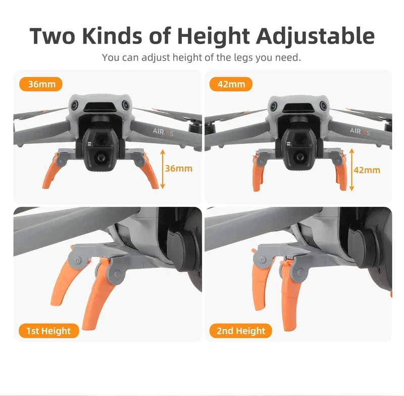 Foldable Landing Gear For DJI Air 3S/Air 3 Height Increasing Leg Extension Protector For DJI Air 3S/Air 3 Drone Accessories