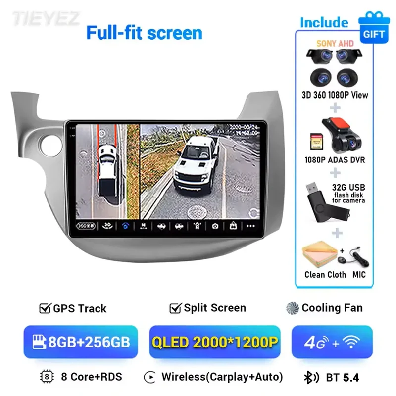 Android 15 Car Radio For Honda Fit Jazz 2008-2013 2din Android 12 Carplay Multimidia Video Player Navigation GPS Head Unit
