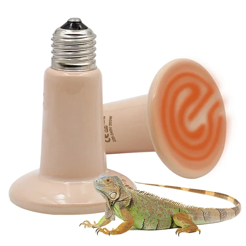 1pc Pet Reptile Heating Lamp 220V Far Infrared Ceramic Emitter Heat Lamps Pet Reptile Lamp 25W 50W 75W 100W 150W 200W Lamp