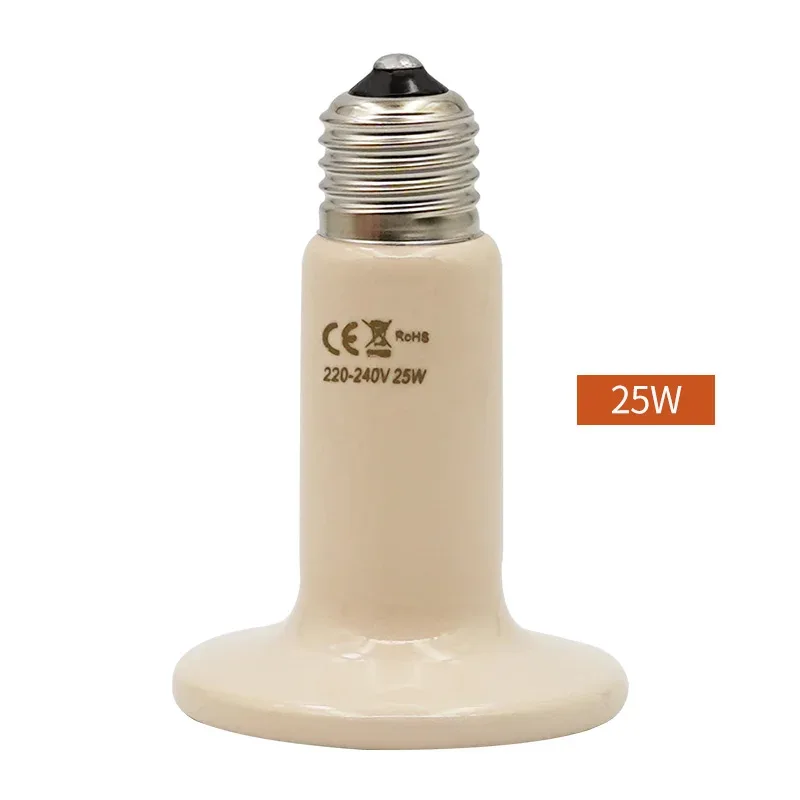 1pc Pet Reptile Heating Lamp 220V Far Infrared Ceramic Emitter Heat Lamps Pet Reptile Lamp 25W 50W 75W 100W 150W 200W Lamp