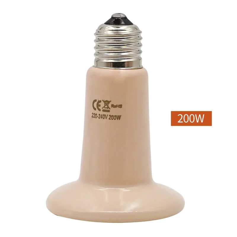 1pc Pet Reptile Heating Lamp 220V Far Infrared Ceramic Emitter Heat Lamps Pet Reptile Lamp 25W 50W 75W 100W 150W 200W Lamp