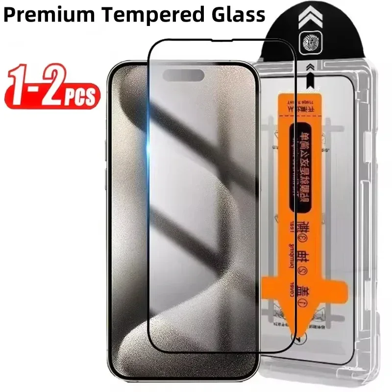 2Pcs HD Clear Tempered Glass For iPhone 17 16 15 14 Pro Max 6 7 8 Plus 12 13 11 Pro 16e XR XS Dust Free Install Screen Protector