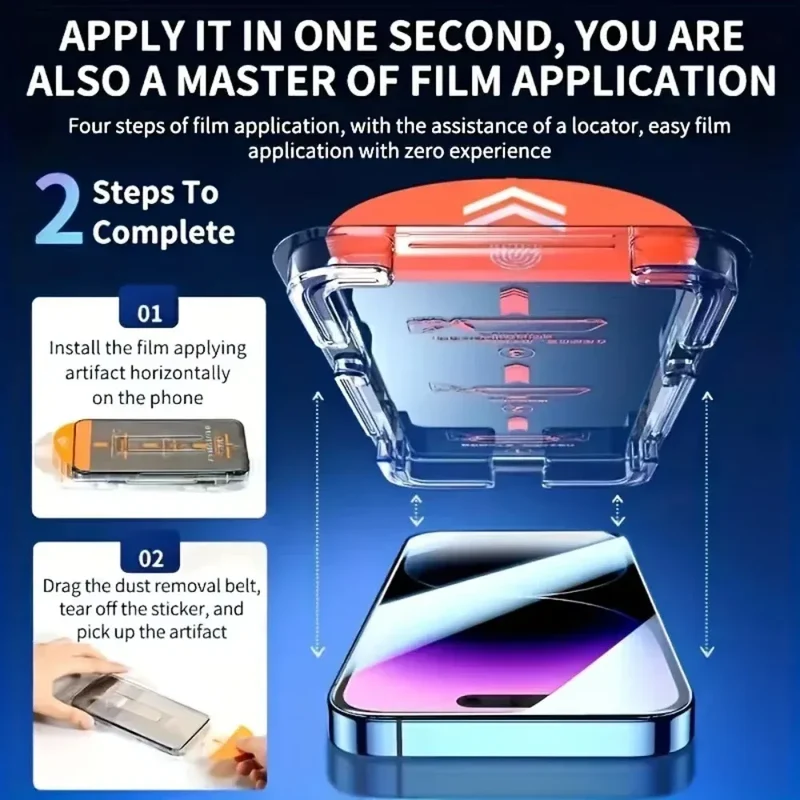 2Pcs HD Clear Tempered Glass For iPhone 17 16 15 14 Pro Max 6 7 8 Plus 12 13 11 Pro 16e XR XS Dust Free Install Screen Protector