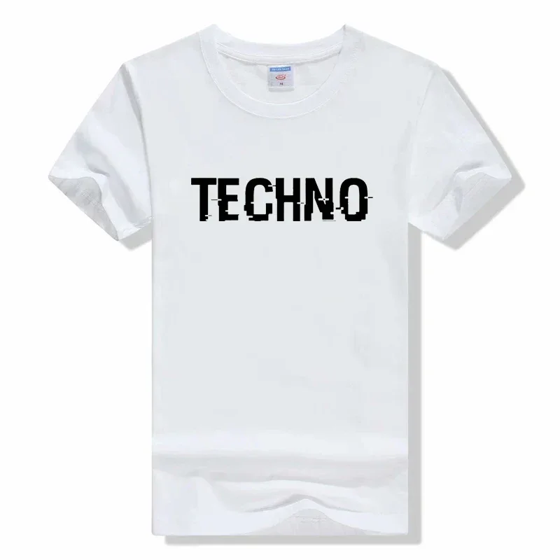 Funny T shirt men Tops Techno T-Shirt Sexy Techno Hub 2 Letter Print Cotton Sleeve Humor Style tshirt Techno short sleeve tshirt