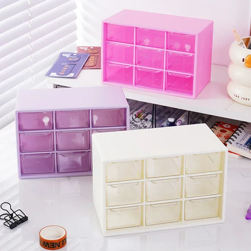 Large Capacity Dustproof Multi-layer Desktop Storage Box Organizing Box Multifunctional Transparent Six Grid Drawer Storage Box