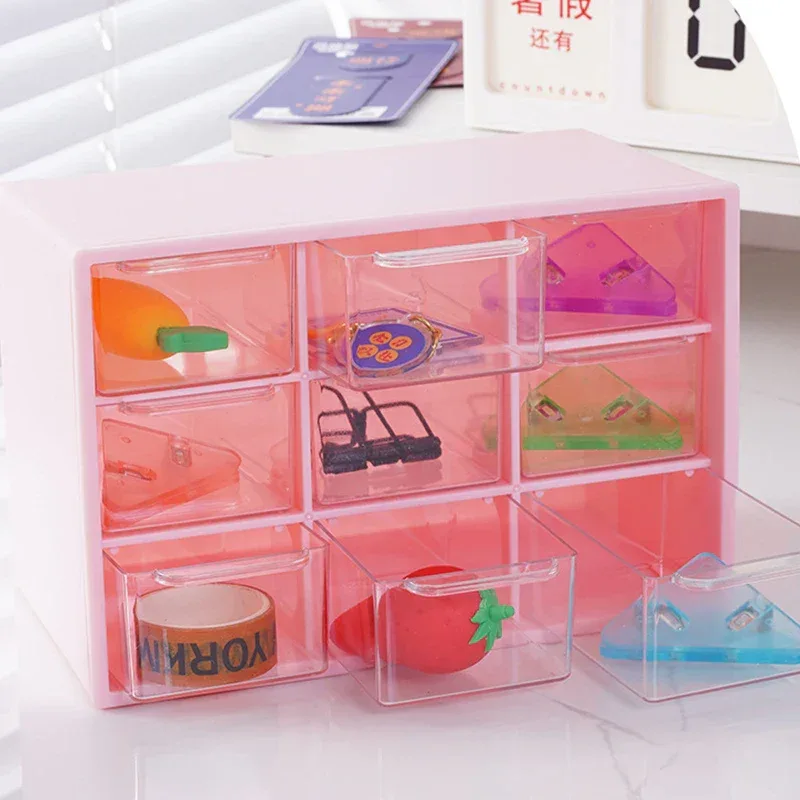 Large Capacity Dustproof Multi-layer Desktop Storage Box Organizing Box Multifunctional Transparent Six Grid Drawer Storage Box