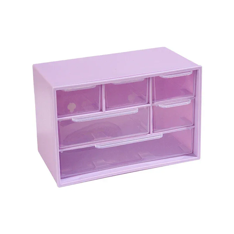 Large Capacity Dustproof Multi-layer Desktop Storage Box Organizing Box Multifunctional Transparent Six Grid Drawer Storage Box