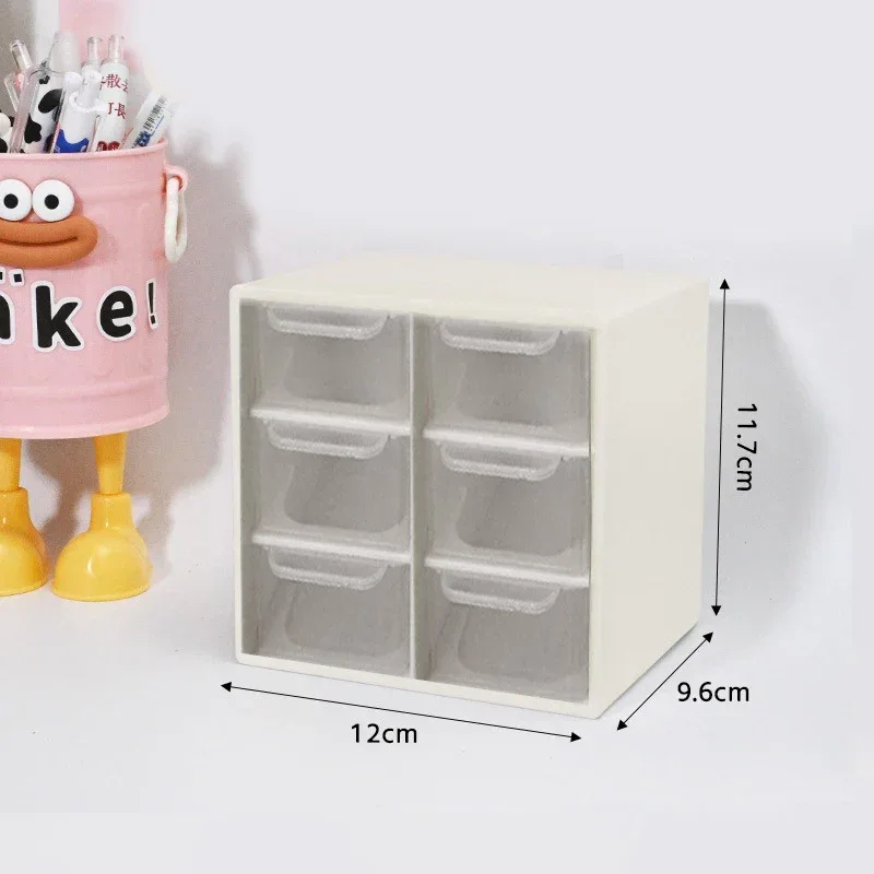 Large Capacity Dustproof Multi-layer Desktop Storage Box Organizing Box Multifunctional Transparent Six Grid Drawer Storage Box