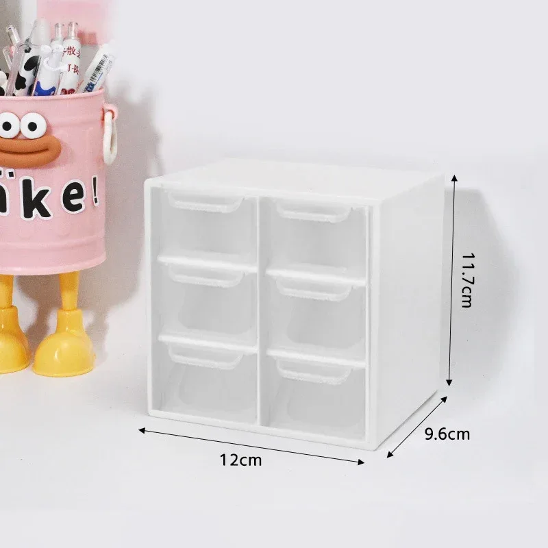 Large Capacity Dustproof Multi-layer Desktop Storage Box Organizing Box Multifunctional Transparent Six Grid Drawer Storage Box