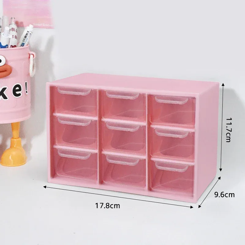 Large Capacity Dustproof Multi-layer Desktop Storage Box Organizing Box Multifunctional Transparent Six Grid Drawer Storage Box
