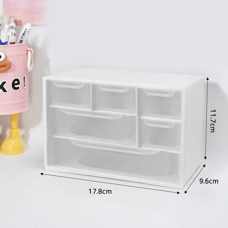 Large Capacity Dustproof Multi-layer Desktop Storage Box Organizing Box Multifunctional Transparent Six Grid Drawer Storage Box