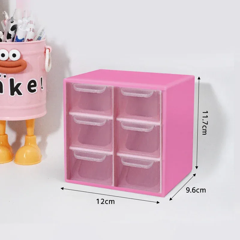 Large Capacity Dustproof Multi-layer Desktop Storage Box Organizing Box Multifunctional Transparent Six Grid Drawer Storage Box