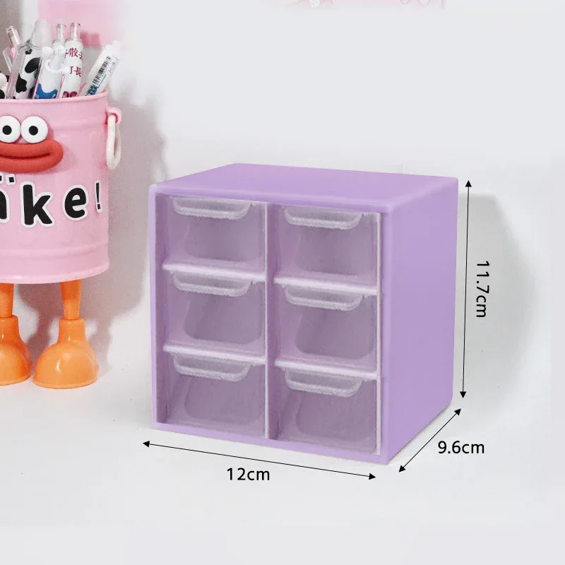 Large Capacity Dustproof Multi-layer Desktop Storage Box Organizing Box Multifunctional Transparent Six Grid Drawer Storage Box