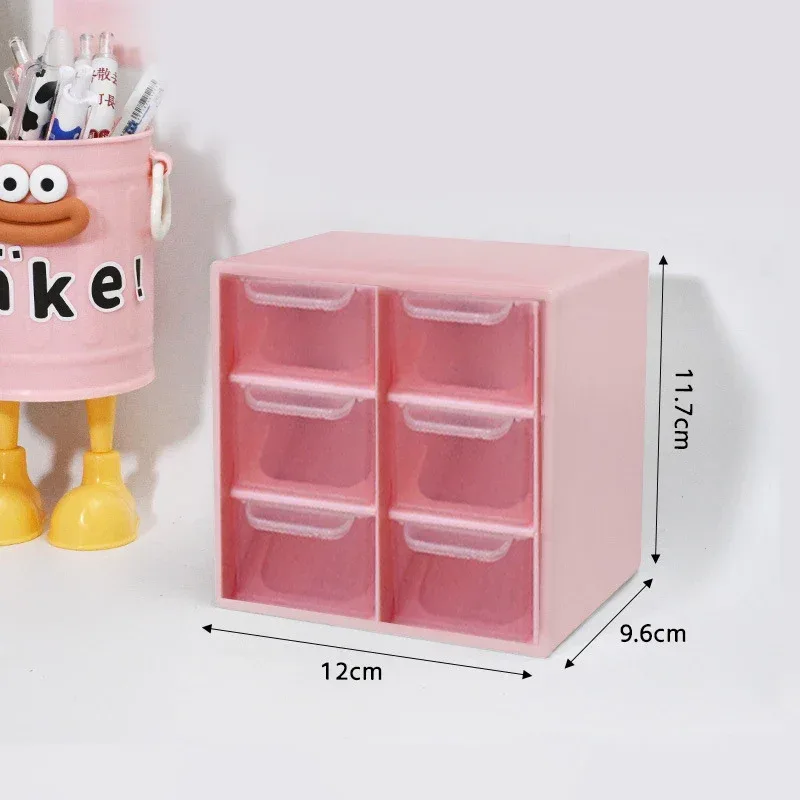 Large Capacity Dustproof Multi-layer Desktop Storage Box Organizing Box Multifunctional Transparent Six Grid Drawer Storage Box