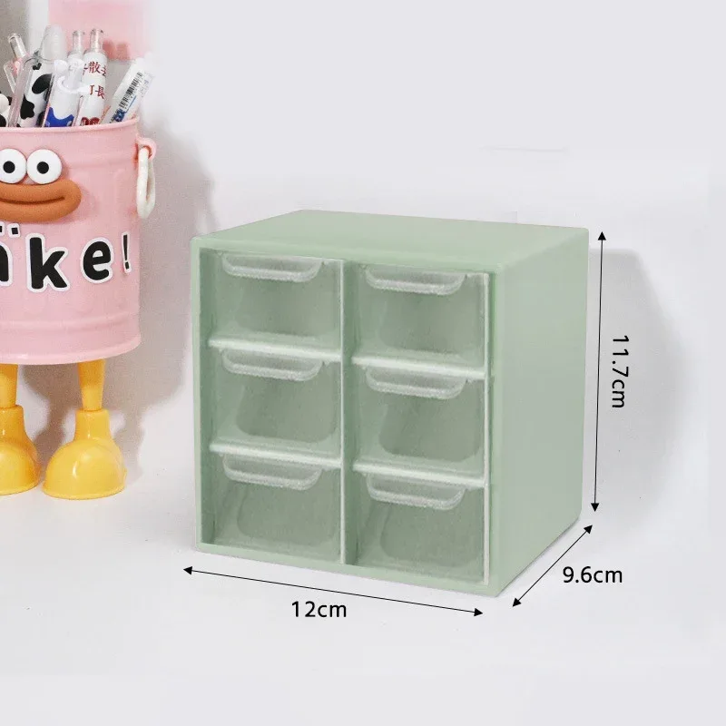 Large Capacity Dustproof Multi-layer Desktop Storage Box Organizing Box Multifunctional Transparent Six Grid Drawer Storage Box