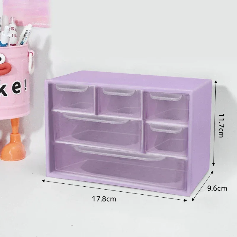 Large Capacity Dustproof Multi-layer Desktop Storage Box Organizing Box Multifunctional Transparent Six Grid Drawer Storage Box
