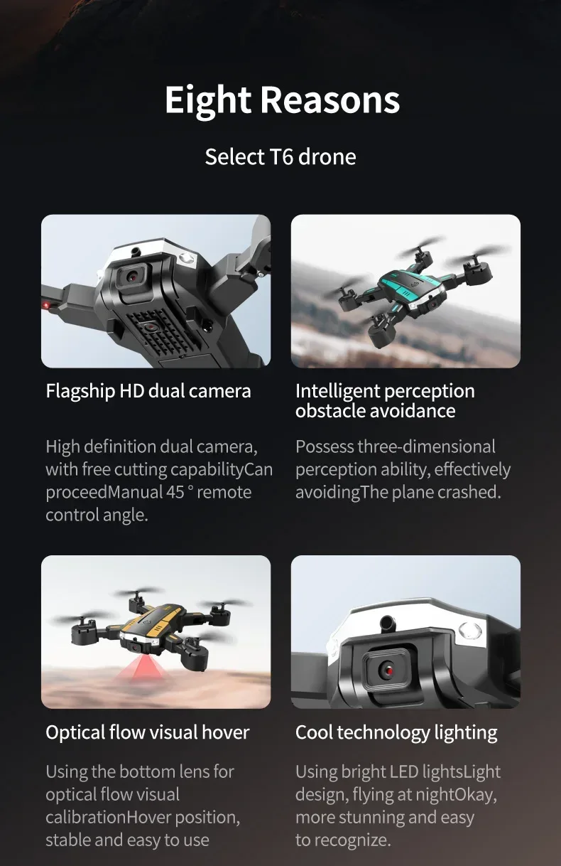 2026 New G6 GPS Drone 8K Professional HD Camera Optical Flow 5G WIFI Omnidirectional Obstacle Avoidance Quadcopter Kids Gift Toy