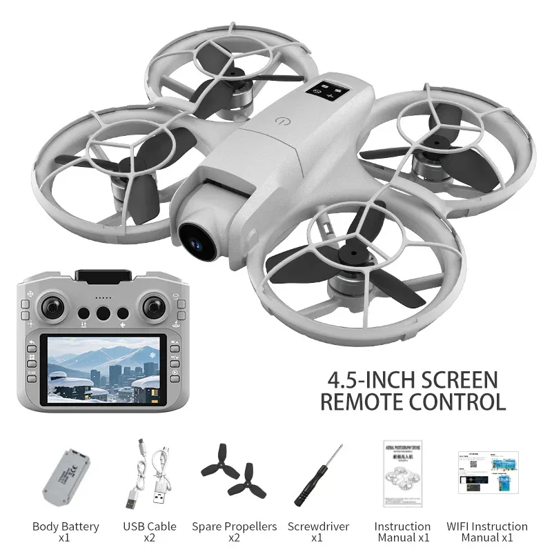 H137 PRO RC Drone 4K Professional HD Aerial 180° Dual Camera Photography Brushless Screen Remote Control Aircraft Quadcopter Toy