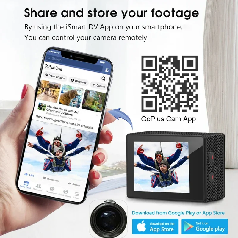 Ultra HD 4K Action Camera H9R WiFi 12MP 2" LCD 30M Waterproof 170D Remote Control Helmet Bicycle Video Camera Outdoor Sport Cam