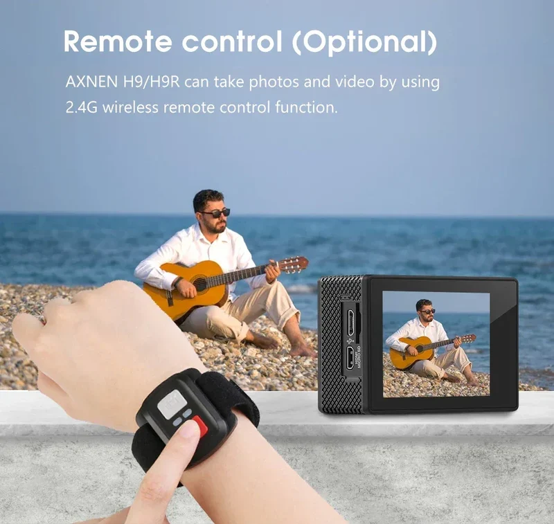 Ultra HD 4K Action Camera H9R WiFi 12MP 2" LCD 30M Waterproof 170D Remote Control Helmet Bicycle Video Camera Outdoor Sport Cam