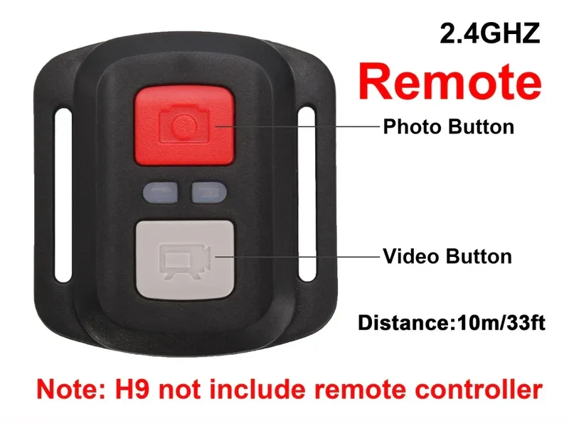 Ultra HD 4K Action Camera H9R WiFi 12MP 2" LCD 30M Waterproof 170D Remote Control Helmet Bicycle Video Camera Outdoor Sport Cam