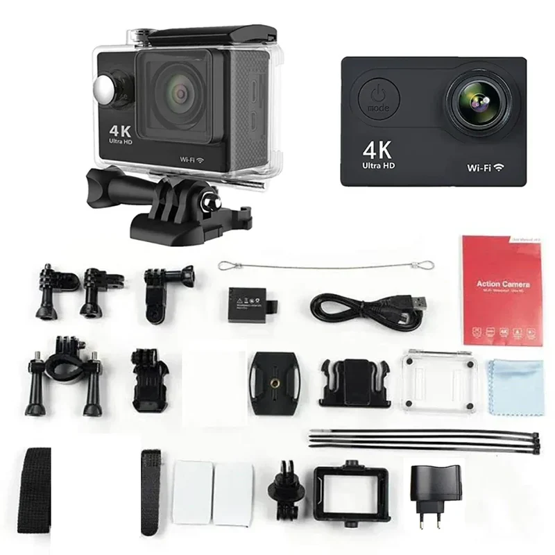 Ultra HD 4K Action Camera H9R WiFi 12MP 2" LCD 30M Waterproof 170D Remote Control Helmet Bicycle Video Camera Outdoor Sport Cam