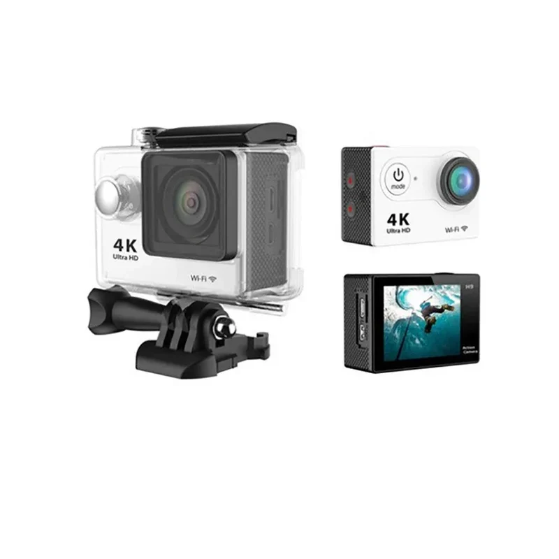 Ultra HD 4K Action Camera H9R WiFi 12MP 2" LCD 30M Waterproof 170D Remote Control Helmet Bicycle Video Camera Outdoor Sport Cam
