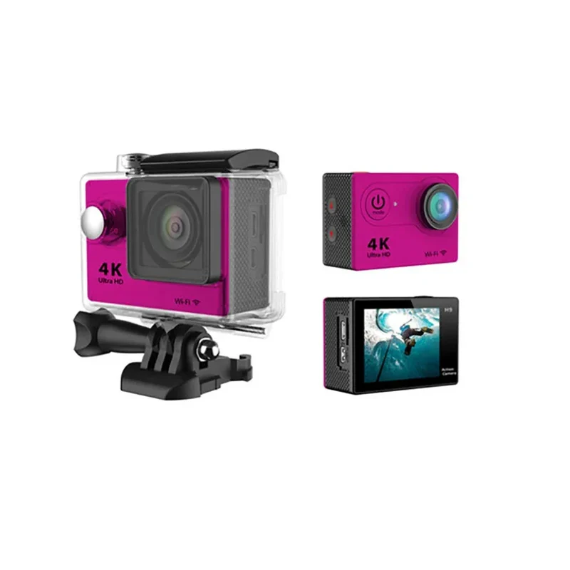 Ultra HD 4K Action Camera H9R WiFi 12MP 2" LCD 30M Waterproof 170D Remote Control Helmet Bicycle Video Camera Outdoor Sport Cam
