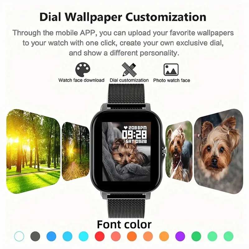 Smart Watch For Android IOS Watches 1.83inch HD Display Bluetooth Call Message Alert Music Sports Mode Smartwatch Men Women Gift