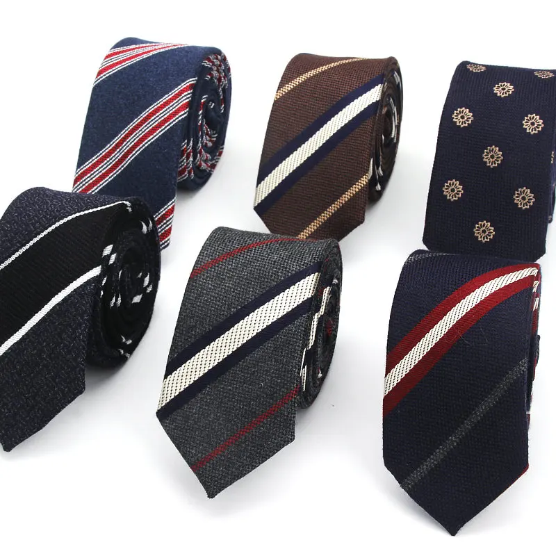 Fashion Tie Classic Men's Stripe Necktie Casual Cotton Suits Bowknots Neck Ties Male Business Skinny Slim Ties Colourful Cravat
