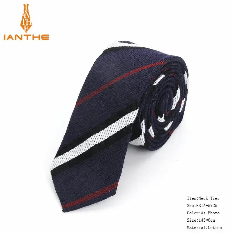 Fashion Tie Classic Men's Stripe Necktie Casual Cotton Suits Bowknots Neck Ties Male Business Skinny Slim Ties Colourful Cravat