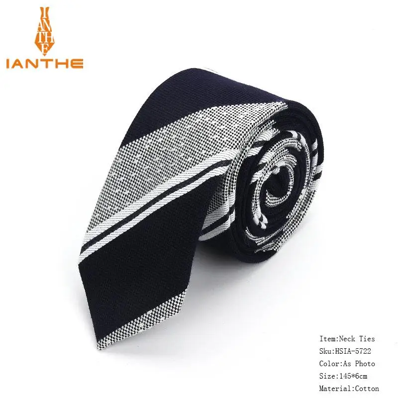Fashion Tie Classic Men's Stripe Necktie Casual Cotton Suits Bowknots Neck Ties Male Business Skinny Slim Ties Colourful Cravat