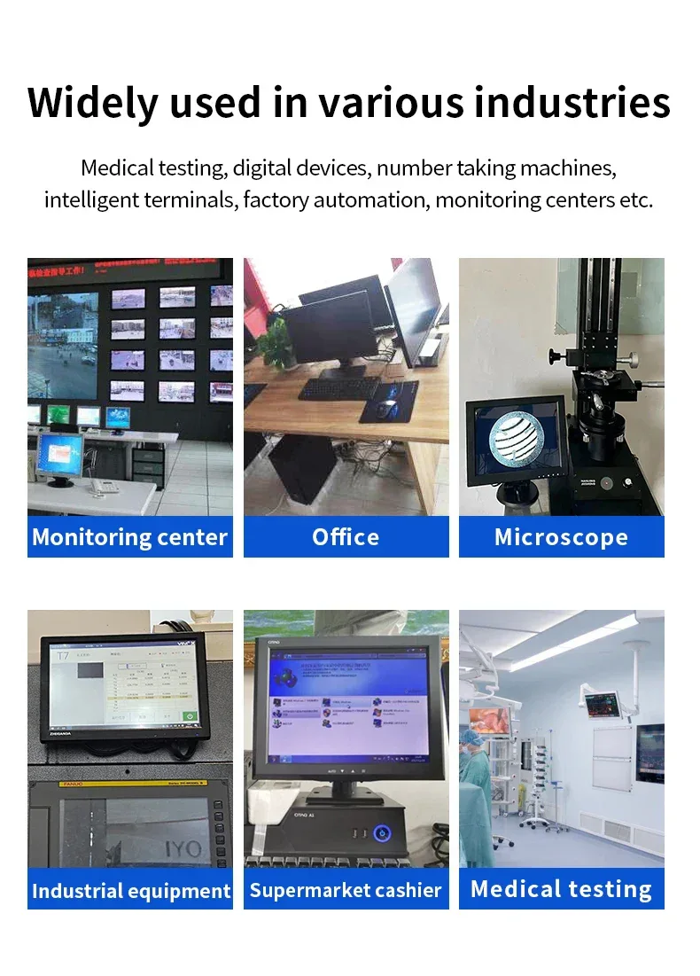 10.5 Inch CCTV Security Monitor 15:10 TFT LCD Screen 1920*1280 FHD Small TV Computer Display for PC CCTV With HDM VGA Interface
