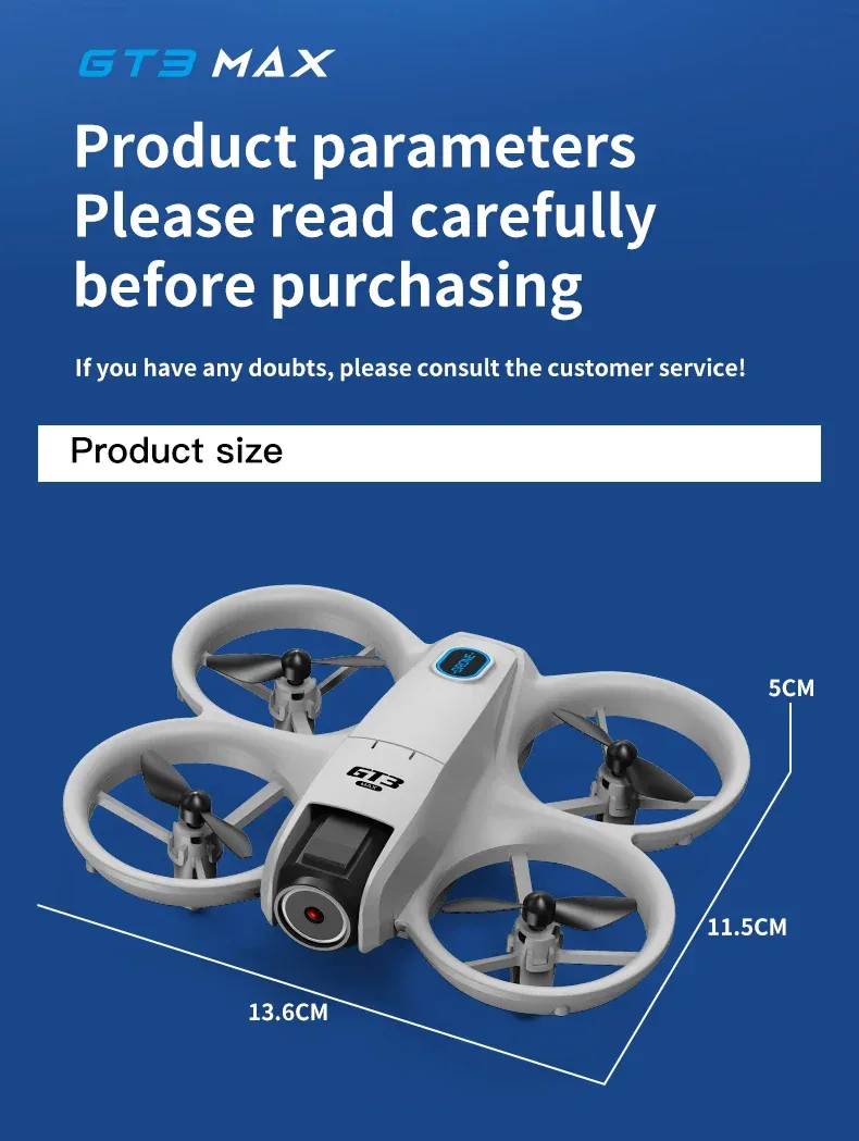 NEW Original GT3 Max Mini Drone 8K GPS Professional HD Aerial Photography Remote Control Aircraft HD Dual Camera Quadcopter Toy