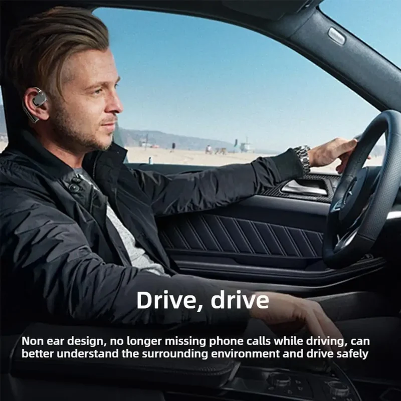 Wireless Bluetooth Headphones Bluetooth Headset With Led Display Right Ear In Ear Earphones Noise Canceling Headset For Driving