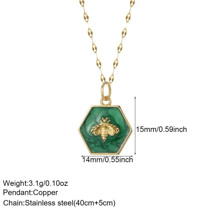 Bohemian Heart Animals Necklace for Women Cute Heart Punk Motocycle Pendant Gold Color Stainless Steel Long Chain Collars Neck