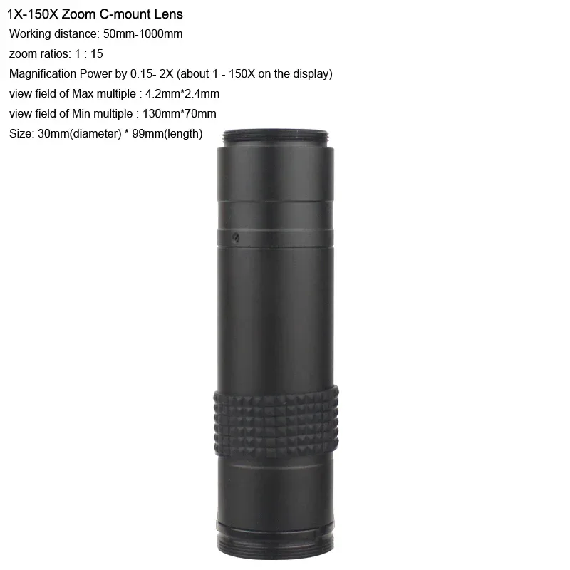 55MP 48MP 4K 1080P HDMI USB Video Microscope Camera 1-130X Infinitely Far C Mount Lens LED Light for Digital Image Acquisition