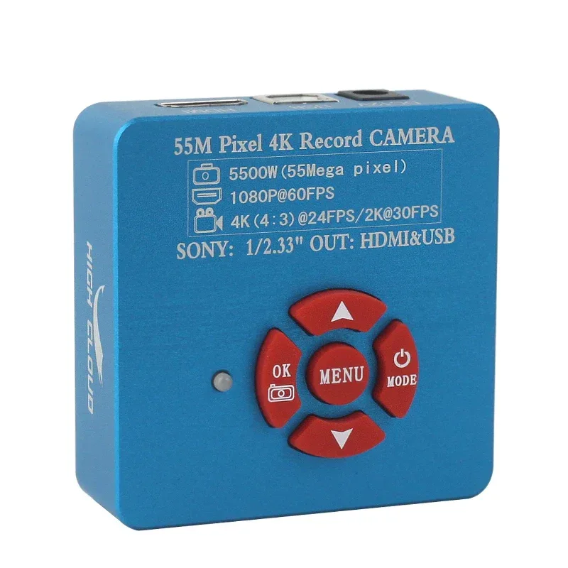 55MP 48MP 4K 1080P HDMI USB Video Microscope Camera 1-130X Infinitely Far C Mount Lens LED Light for Digital Image Acquisition