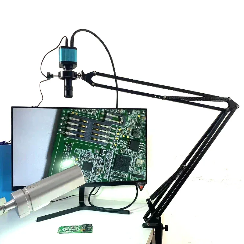 55MP 48MP 4K 1080P HDMI USB Video Microscope Camera 1-130X Infinitely Far C Mount Lens LED Light for Digital Image Acquisition