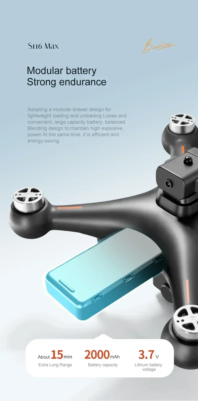 S116 MAX FPV Drone Triple Battery Dual 8K HD Cameras Optical Flow Positioning WIFI Real-Time Transmission 360° Smart Avoidance