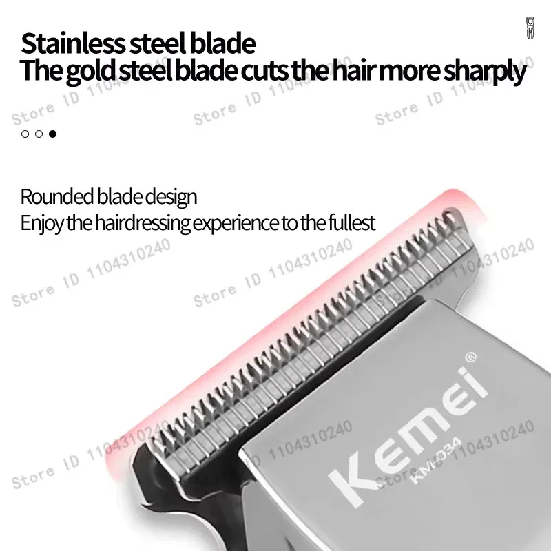 Kemei Men's Electric Hair Trimmer USB Charging Cordless Hair Clipper Reciprocating Twin Blade Beard Shaver KM-2024 KM-034 Kit