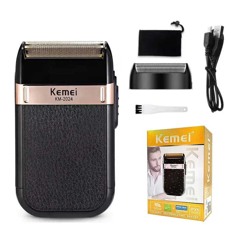 Kemei Men's Electric Hair Trimmer USB Charging Cordless Hair Clipper Reciprocating Twin Blade Beard Shaver KM-2024 KM-034 Kit