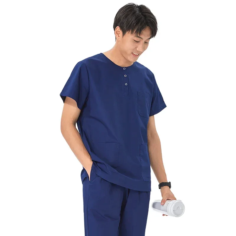 Women Stretch Nursing Uniforms Soft Clinical Scrub Set Quick-Dry Doctor Dust-proof Workwear Medical Scrubs Top+ Pants on Sale